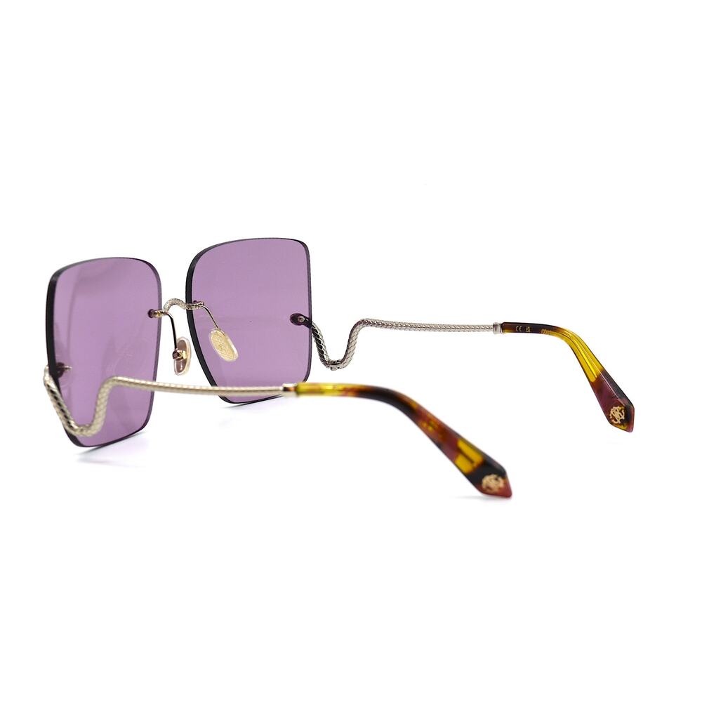 NEW ROBERTO CAVALLI SRC061 0594 SILVER VIOLET LENS AUTHENTIC SUNGLASSES - Picture 7 of 13